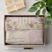  Teacup High Tea Gold en Roze ontkoppeling Tissuepapier (Geschenk)