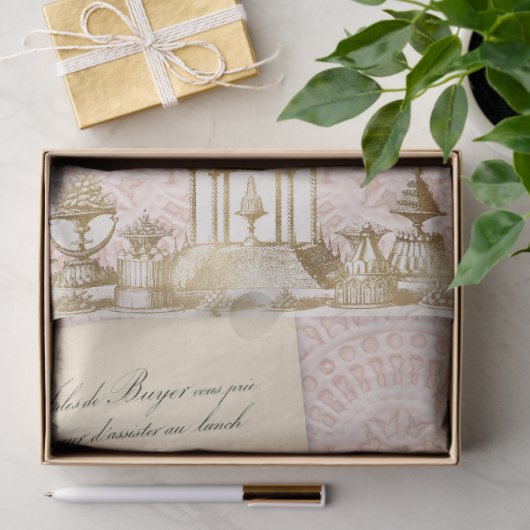  Teacup High Tea Gold en Roze ontkoppeling Tissuepapier (Geschenk)