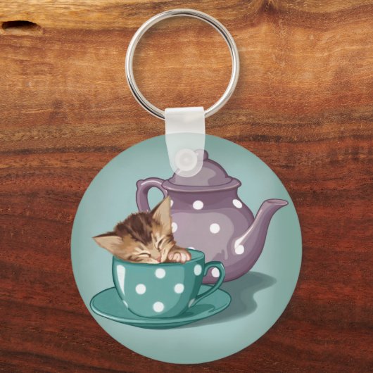 Teacup Kitten Sleutelhanger (Voorkant)