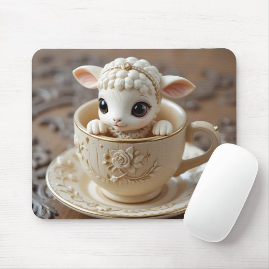 Teacup Lam Carving Muismat (Met muis)