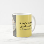 Teacup met Flowers Uplifting Verse Koffiemok (Voorkant rechts)