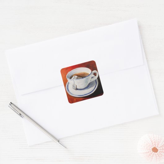 Teacup met Teabag Sticker (Envelop)