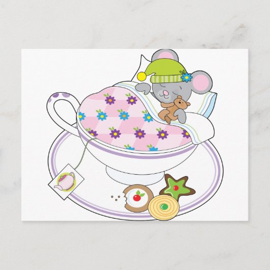 Teacup Mouse Briefkaart (Voorkant)