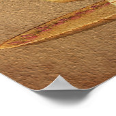  Teacup op oude papieren kunst Poster (Hoek)