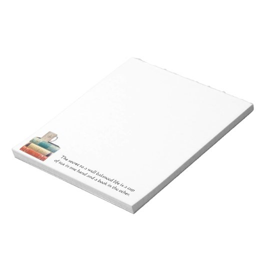 Teacup op stapel boeken Notitieblok (Linkerzijde)