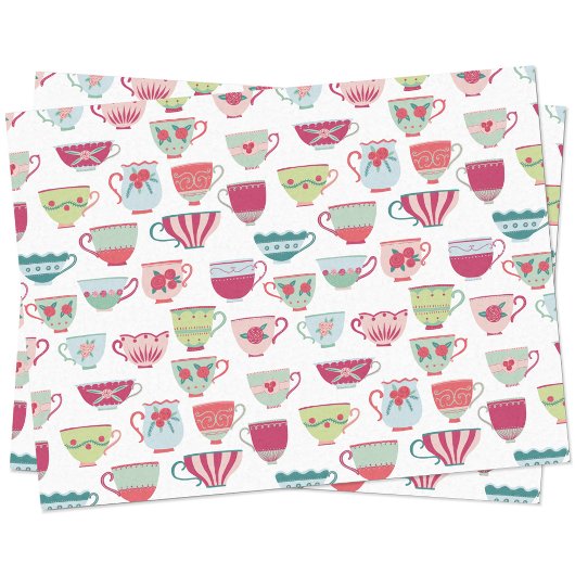 Teacup Patroon Tissuepapier