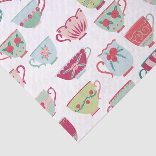 Teacup Patroon Tissuepapier (Detail)