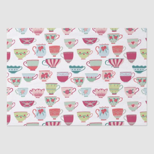Teacup Patroon Tissuepapier (Voorkant)