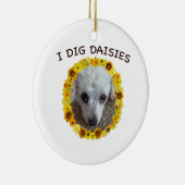 Teacup Poodle Dog Digs Daisies Keramisch Ornament (Rechts)
