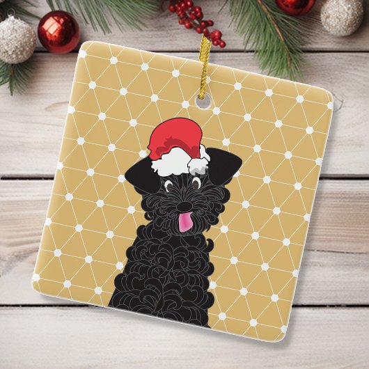 Teacup Poodle-Ornament met kerstmis Keramisch Ornament