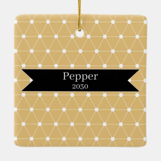 Teacup Poodle-Ornament met kerstmis Keramisch Ornament (Achterkant)