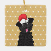 Teacup Poodle-Ornament met kerstmis Keramisch Ornament (Voorkant)