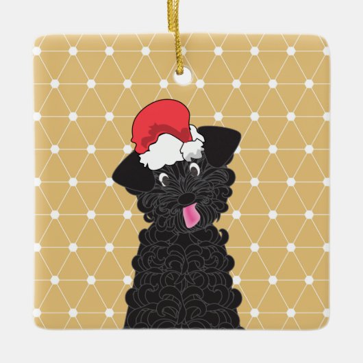 Teacup Poodle-Ornament met kerstmis Keramisch Ornament (Voorkant)