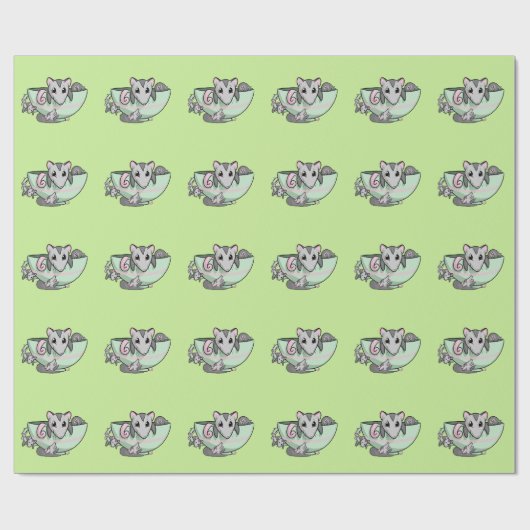 Teacup Possum. Cadeaupapier (Vlak)