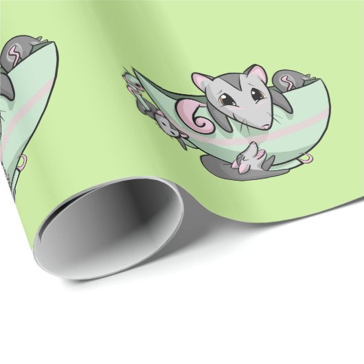 Teacup Possum. Cadeaupapier (Rol Hoek)