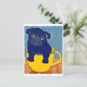 Teacup Pug Briefkaart (Staand voorkant)