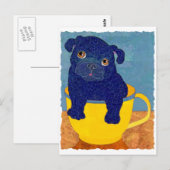Teacup Pug Briefkaart (Voorkant / Achterkant)