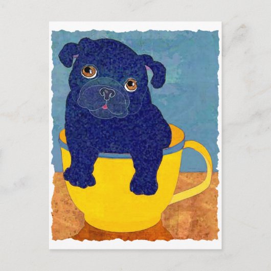 Teacup Pug Briefkaart (Voorkant)