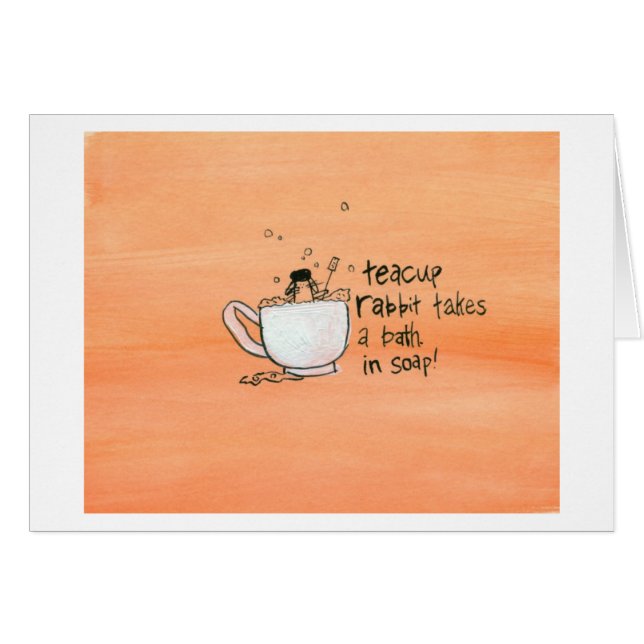 Teacup Rabbit neemt een bad. In zeep! (Voorkant Horizontaal)