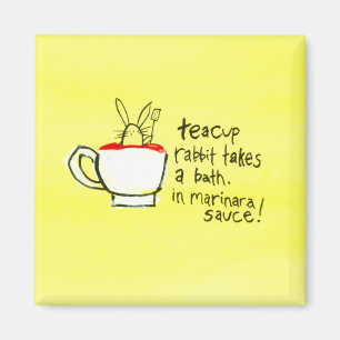 Teacup Rabbits neemt een bad. In Marinara Sauce. Magneet