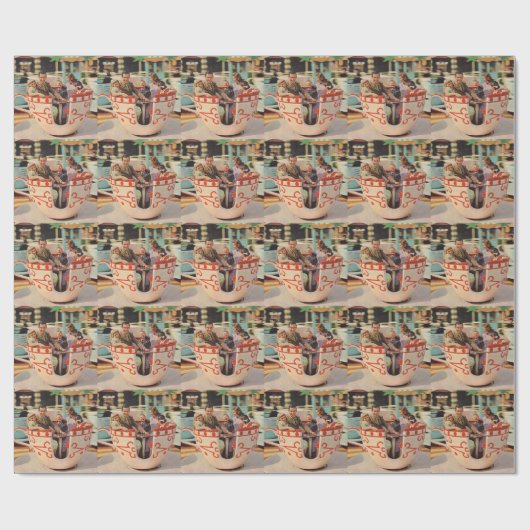 teacup-rit bij het pretpark cadeaupapier (Vlak)