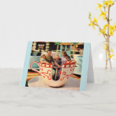 teacup-rit bij het pretpark kaart (Gele Bloem)