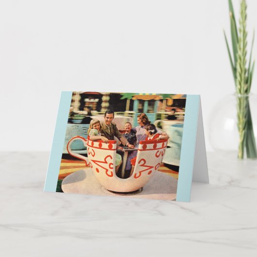 teacup-rit bij het pretpark kaart (Voorkant)