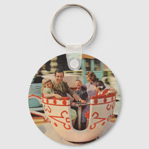 teacup-rit bij het pretpark sleutelhanger