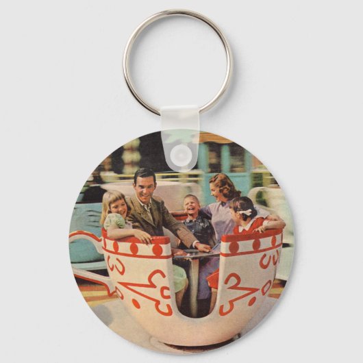 teacup-rit bij het pretpark sleutelhanger (Voorkant)