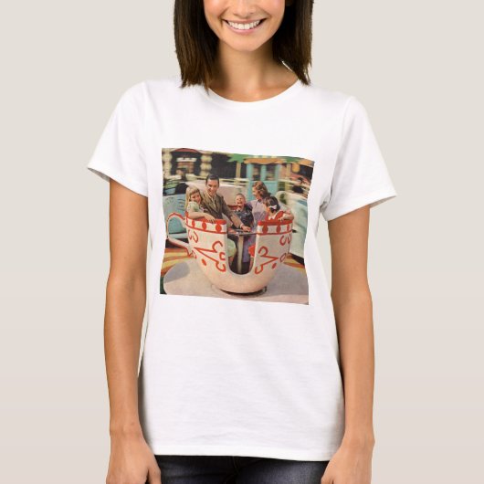 teacup-rit bij het pretpark t-shirt (Voorkant)