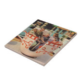 teacup-rit bij het pretpark tegeltje (Zijkant)