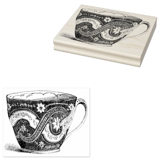   Teacup Rubber Kunststempel Rubberstempel (Gestempeld)