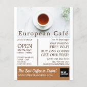 Teacup & Saucer, Barista, Café, Coffeehouse Advert Flyer (Voorkant)