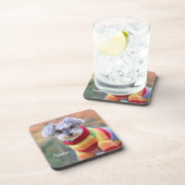 Teacup Schnauzer Puppy Dog in Sweater Bier Onderzetter (Rechterzijde)