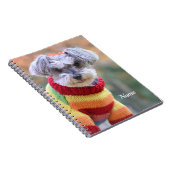 Teacup Schnauzer Puppy Dog in Sweater Notitieboek (Rechterzijde)