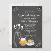 Teacup schoolbord Elegante Bruids Douche Uitnodigi Kaart (Voorkant)