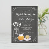 Teacup schoolbord Elegante Bruids Douche Uitnodigi Kaart (Staand voorkant)