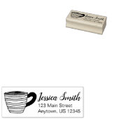 Teacup Tea Cup Gepersonaliseerd adres Rubber Stamp Rubberstempel (Gestempeld)