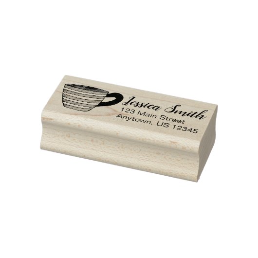 Teacup Tea Cup Gepersonaliseerd adres Rubber Stamp Rubberstempel (Stempel)