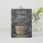 Teacup Tea Party Bridal Shower Invitations Kaart (Staand voorkant)
