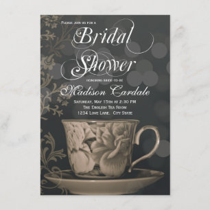 Teacup Tea Party Bridal Shower Invitations Kaart