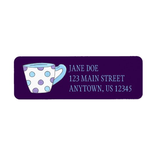Teacup Tea Party Return Address Labels (Voorkant)