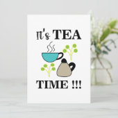Teacup tijd voor Tea Retro Tea Party Kaart (Staand voorkant)