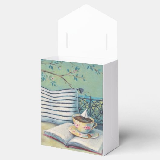Teacup Tiny Favor Box - Pastel Zwart & Wit Bedankdoosjes (Geopend)