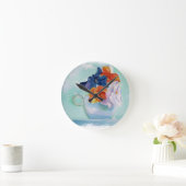 TEACUP VAN PANSIES WALL CLOCK RONDE KLOK (Huis)