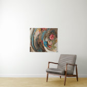 Teacup van papier gevuld met bloemen wandkleed (In Situ (horizontaal))