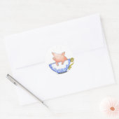 Teacup Varkensprint Ronde Sticker (Envelop)