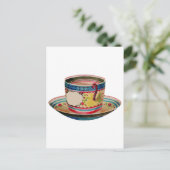 teacup vintage briefkaart (Staand voorkant)