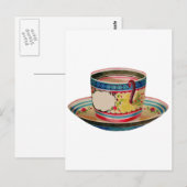 teacup vintage briefkaart (Voorkant / Achterkant)