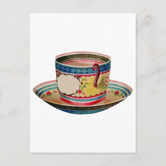 teacup vintage briefkaart (Voorkant)